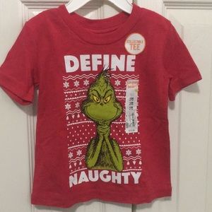 Red Grinch Define Naughty T-shirt. New W Tags